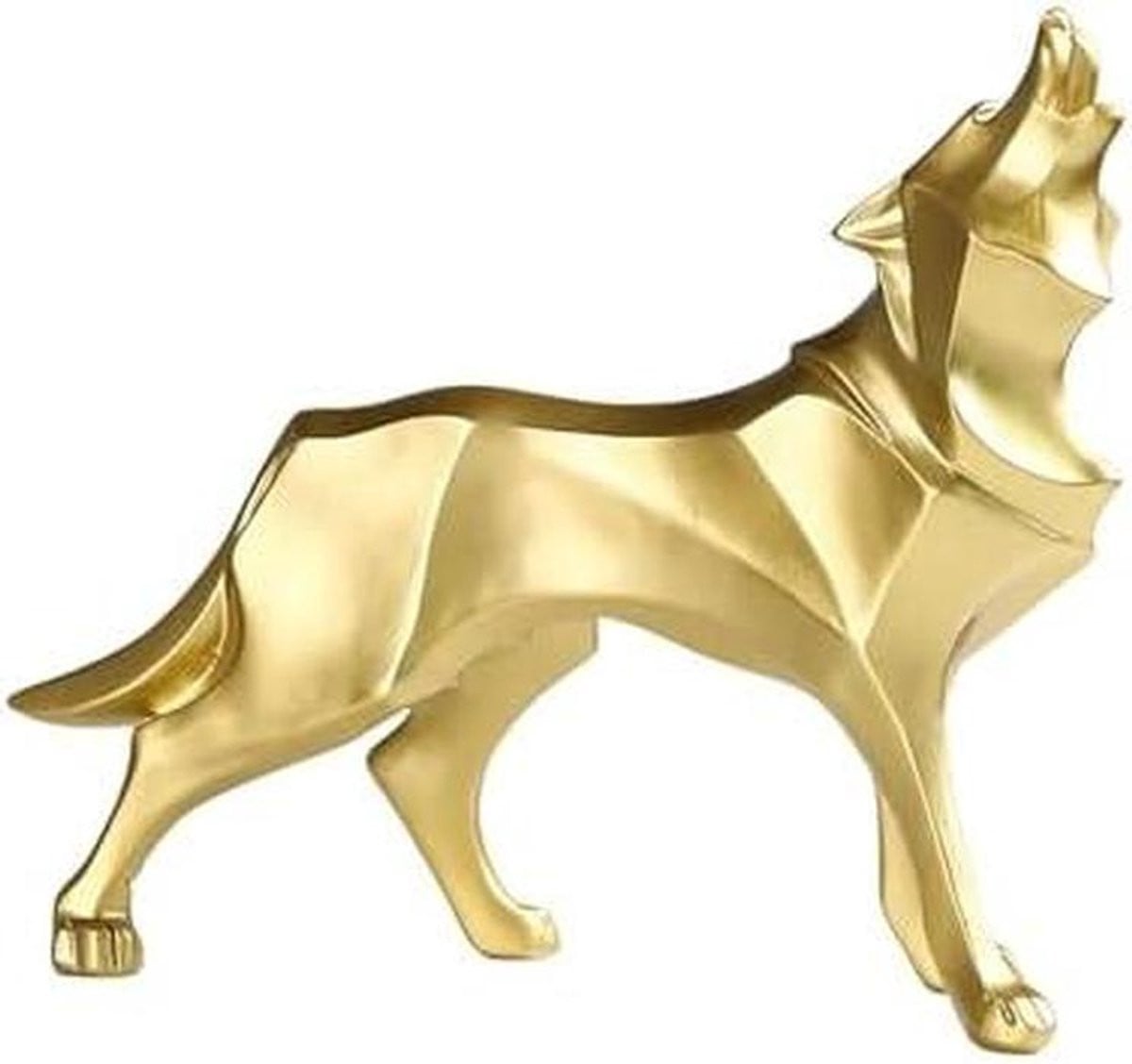 Wolf Beeldje Wolf Möbel - Abstract Geometrisch Dierenbeeld van Resin voor Huisdecoratie