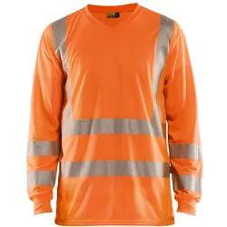 Blakläder, Arbeitsoberteil, T-Shirt langarm und V-Ausschnitt mit hoher Sichtbarkeit und UV-Schutz (XL)