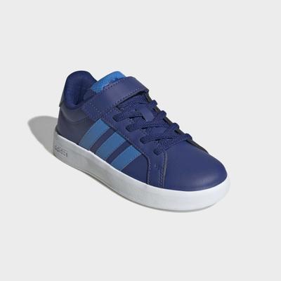 Sneaker ADIDAS SPORTSWEAR "GRAND COURT 3.0 FÜR KINDER", Mädchen, Gr. 35, blau (mystery ink, lucid ray blau, mystery ink), Synthetik, Textil, Schuhe Sneaker, mit Klettverschluss
