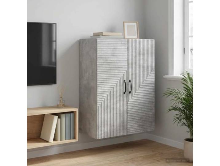 VIHHQGC Wandschrank Betongrau 66 x 34,5 x 90 cm Holzwerkstoff mit Regalen Vintage-Stil, wandmontierbar, Holzwerkstoff, viel Stauraum, pflegeleicht