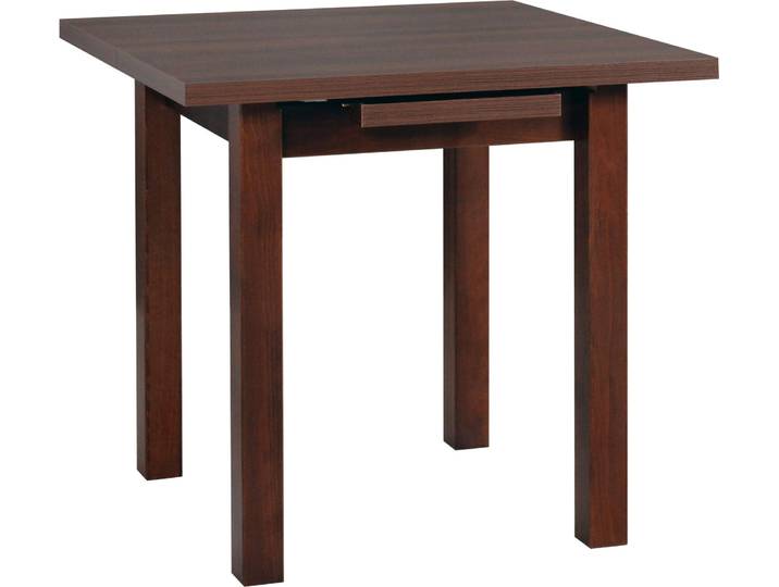 Esstisch Max 7 Nussbaum Buchenholz-Laminat 80x80 cm, Höhe 76 cm, klappbar und ausziehbar