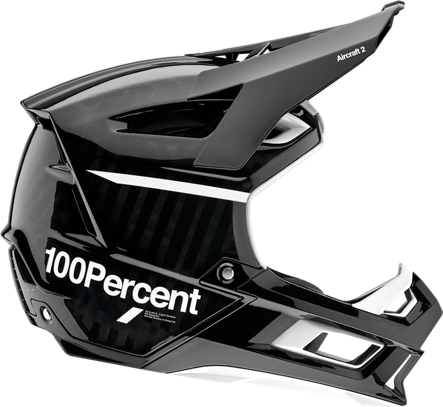100% Aircraft 2 Full Face Helm Gr.XL Schwarz/Weiß