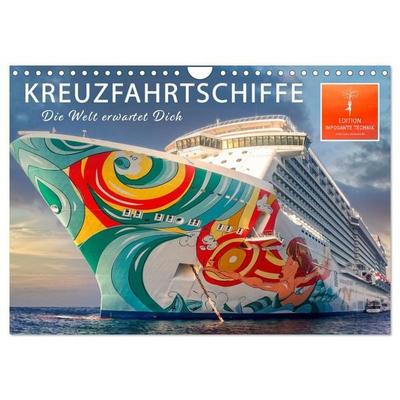 Kreuzfahrtschiffe - die Welt erwartet Dich (Wandkalender 2026 DIN A4 quer), CALVENDO Monatskalender