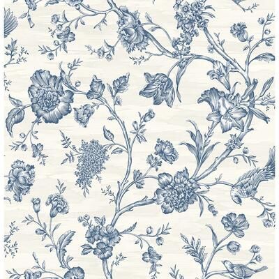Seabrook Designs Stoney Brook Floral Unpasted Wallpaper