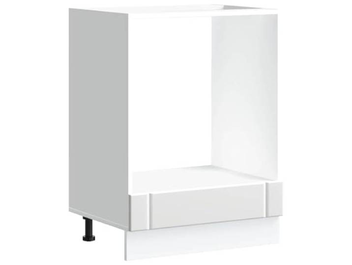 fsahslih Herdumbauschrank Lucca Küchenschrank Weiß 60x46x81.5 cm Kompakter Backofenschrank für die Küche mit verstellbaren Füßen und großem Fach für Haushaltsgeräte.