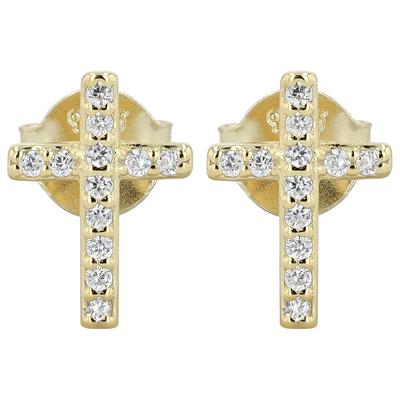 Paar Ohrstecker ADELIA´S "Ohrringe – Ohrstecker aus 925 Silber mit Zirkonia", Damen, Gr. Damen, Silber 925 (Sterlingsilber), gold, Ohrringe, Ideal als Geschenk – dezent und elegant