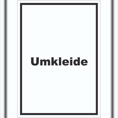 HB-Druck Umkleide Aufkleber mit Text Ankleide Kabine hochkant A1 (594x841mm)