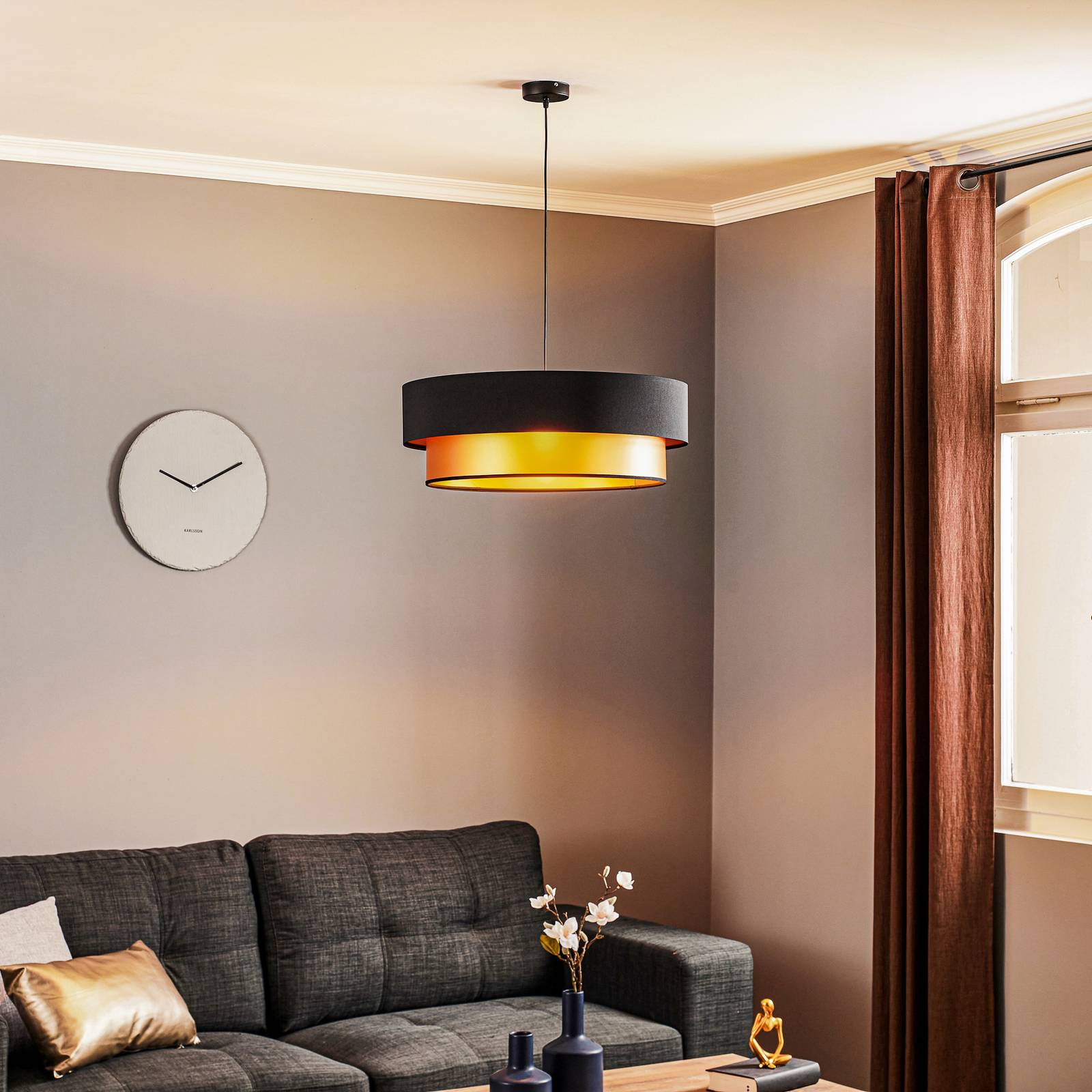 Pendant Light Dorina Maco Design, dimmable, Black, Living / Dining Room, Plastic, Modern, Ceiling Light