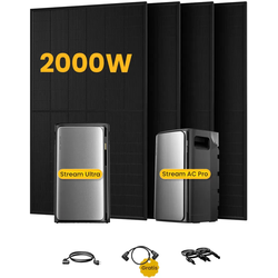 EcoFlow Stream Ultra, All-in-One Speicher für Balkonkraftwerke, mit 4 x 500 Bifaziale Solarmodule, by Powerness - Stream Ultra + Stream AC Pro | 3840Wh / ohne Zubehör / Standardversand