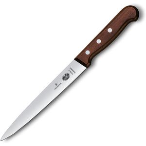 Victorinox Filetiermesser Wood 5.3700.16, für Fleisch & Fisch, 16 cm Edelstahlklinge, flexibel, mit Ahornholzgriff