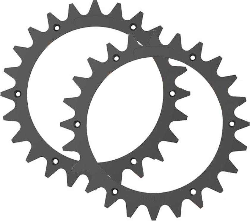 INF Verbeterde Tractie Spikes voor Worx Landroid Maaier - Zwart