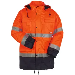 PLANAM Herren Warnschutz-Parka Klasse 3 2056 EN ISO 20471 orange/marine XL