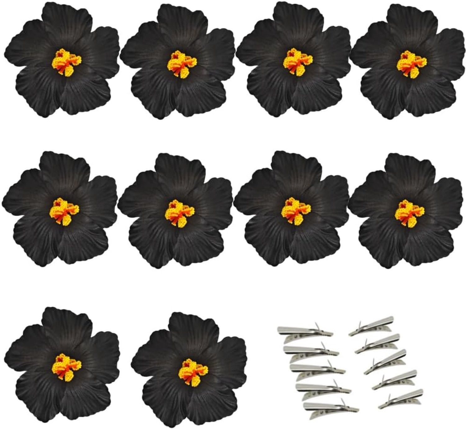10 stuks Kunstmatige Hibiscusbloemen - Tropische Hawaiiaanse Bloemen voor Decoratie en DIY Projecten