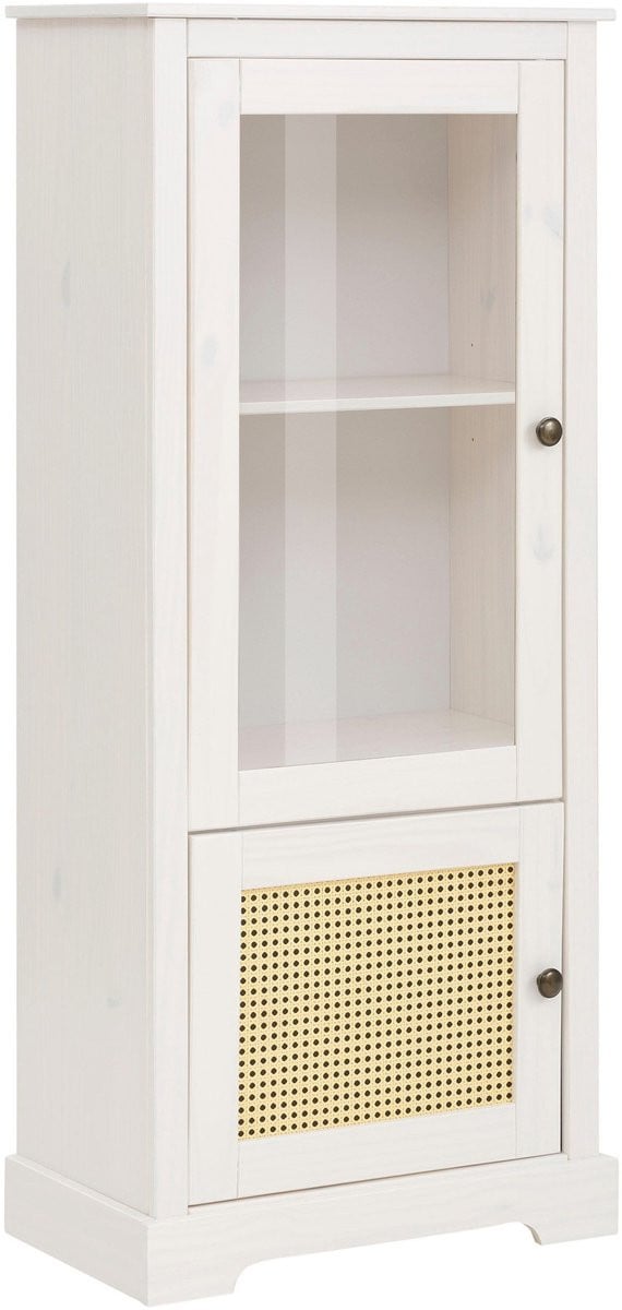 Notio Living Linda Vitrinekast met 1 Glasdeur - Wit Grenen