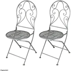 HTI-Living, Gartenstühle, Gartenstuhl 2er-Set Lani Grau