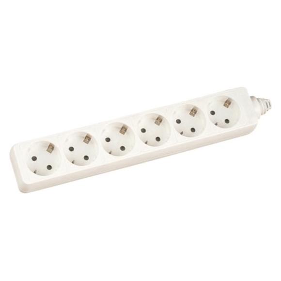 Coferro Schuko-Steckdose, mit Erdung, 6 Steckdosen, weiss, 1,5 m (6x, CEE 7/3, 1.50 m) (503800027)