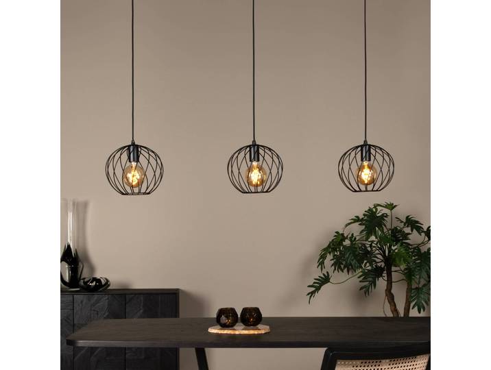 Lucide Hängelampe Danza, dimmbar, schwarz, für Wohn- / Esszimmer, Metall, Modern, Pendelleuchte