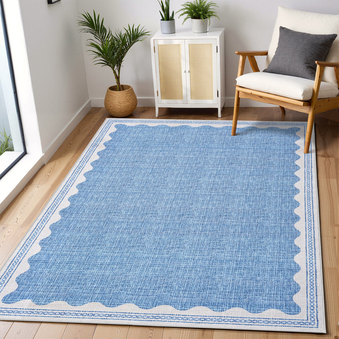 Norden Home Rectangle Abstract Area Rug Blue Rectangle 160 x 230 cm