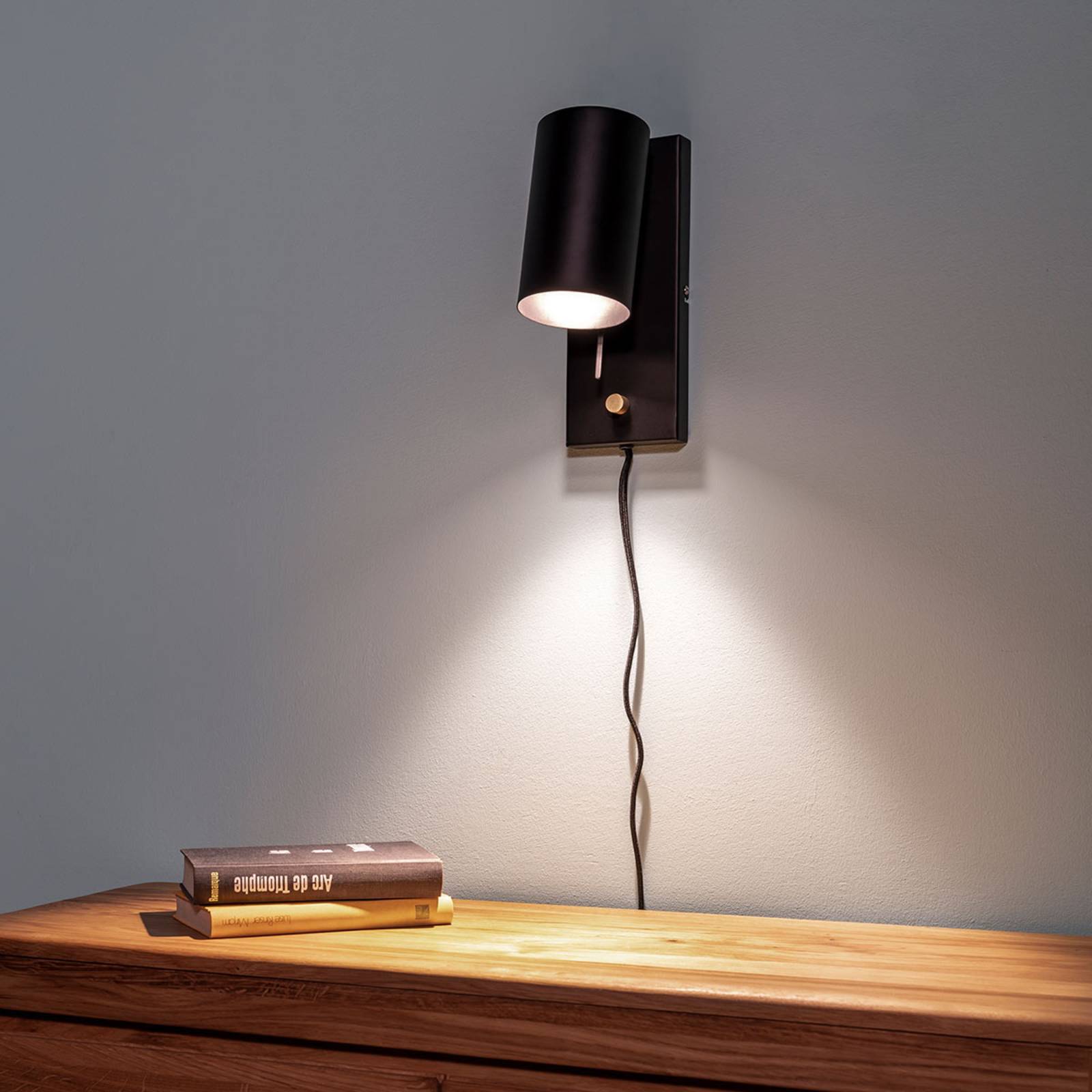MarkslÃ¶jd Wall Light Carrie, dimmable, Black, Living / Dining Room, metal, Modern, Wall Light