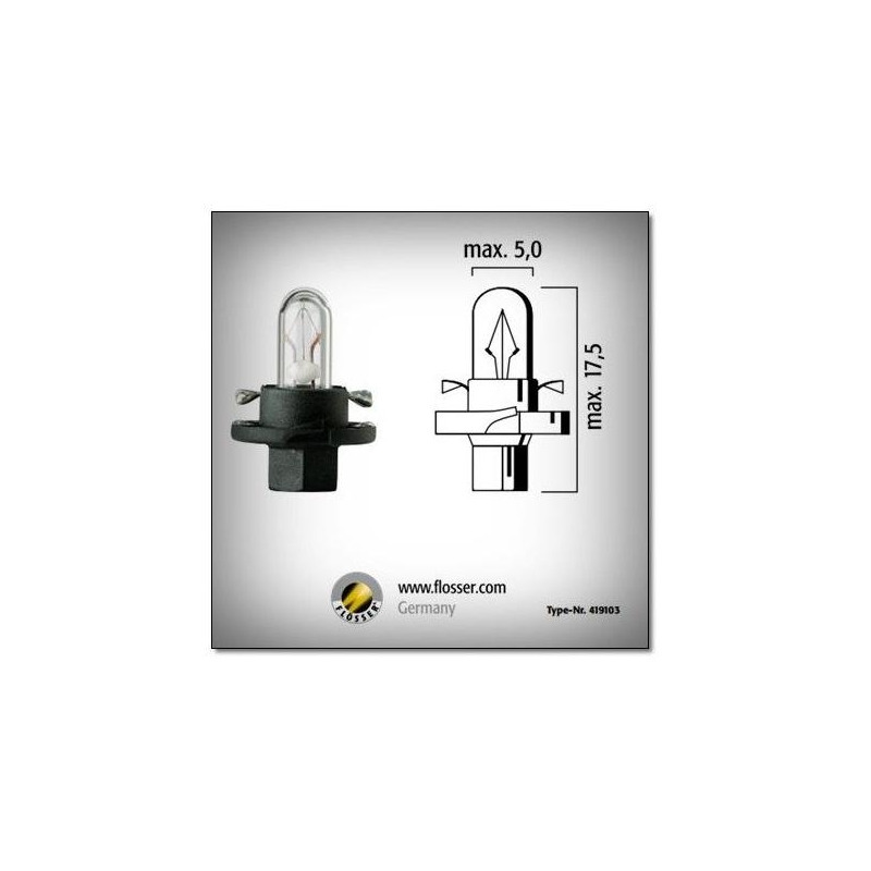 Ampoule Flosser 12V 1,2W BX8.4D noir