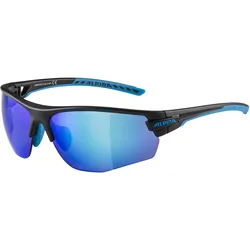 Alpina, Unisex, Sportbrille, Tri-Scray 2.0 HR (Black Matt, Cyan, Ceramic mirror blue), Schwarz, Blau