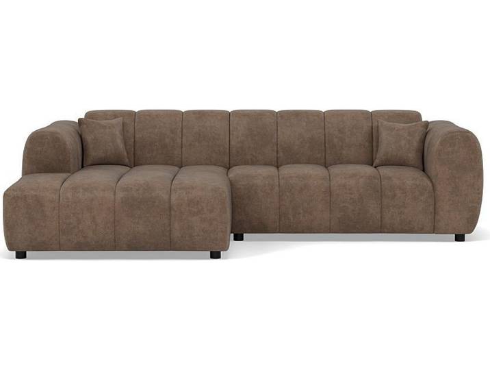 Lisa Design Curtis - canapé d'angle gauche 4 places en simili \, Taupe