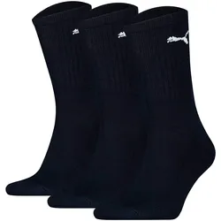 PUMA Unisex Sportsocken, 3 Paar - Tennissocken, Crew Sport Socken, einfarbig Blau / 39-42