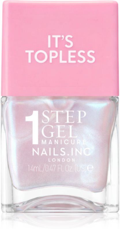 Nails Inc. It’s Topless gel nail polish with long-lasting effect shade Kat Baby Pink Iridescent 14 ml