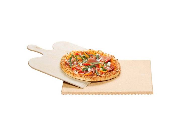 Pizzastein ROMMELSBACHER SET , beige (natur), B:35cm, Backbleche, Pizzastein