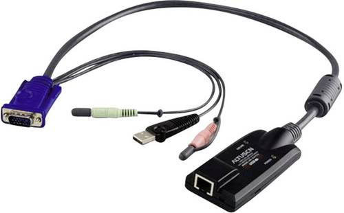 ATEN KVM Adapter [2x Klinkenstecker 3.5 mm, SPHD-15-Stecker, USB 1.1 Stecker A - 1x RJ45-Buchse]