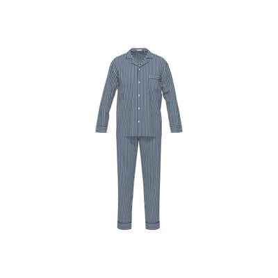 Schlafanzug SEIDENSTICKER "Pyjama", Herren, Gr. XL, bunt (dunkelblau), Obermaterial: 100% Baumwolle CO., Homewear-Sets Schlafanzug