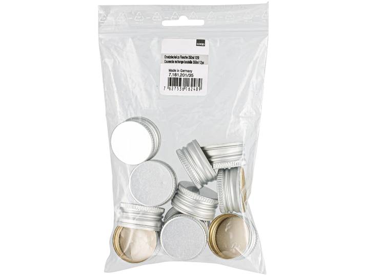 Coop Ersatzdeckel aus Aluminium für Flasche 12St