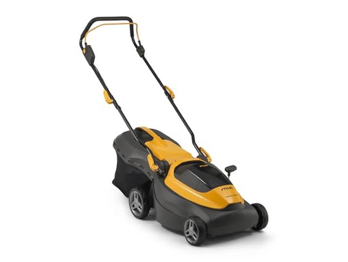 STIGA Collector 140e - Tondeuse Filaire 38cm\, bac 40L\, 2X Batterie 20V 4Ah\, Chargeur Double