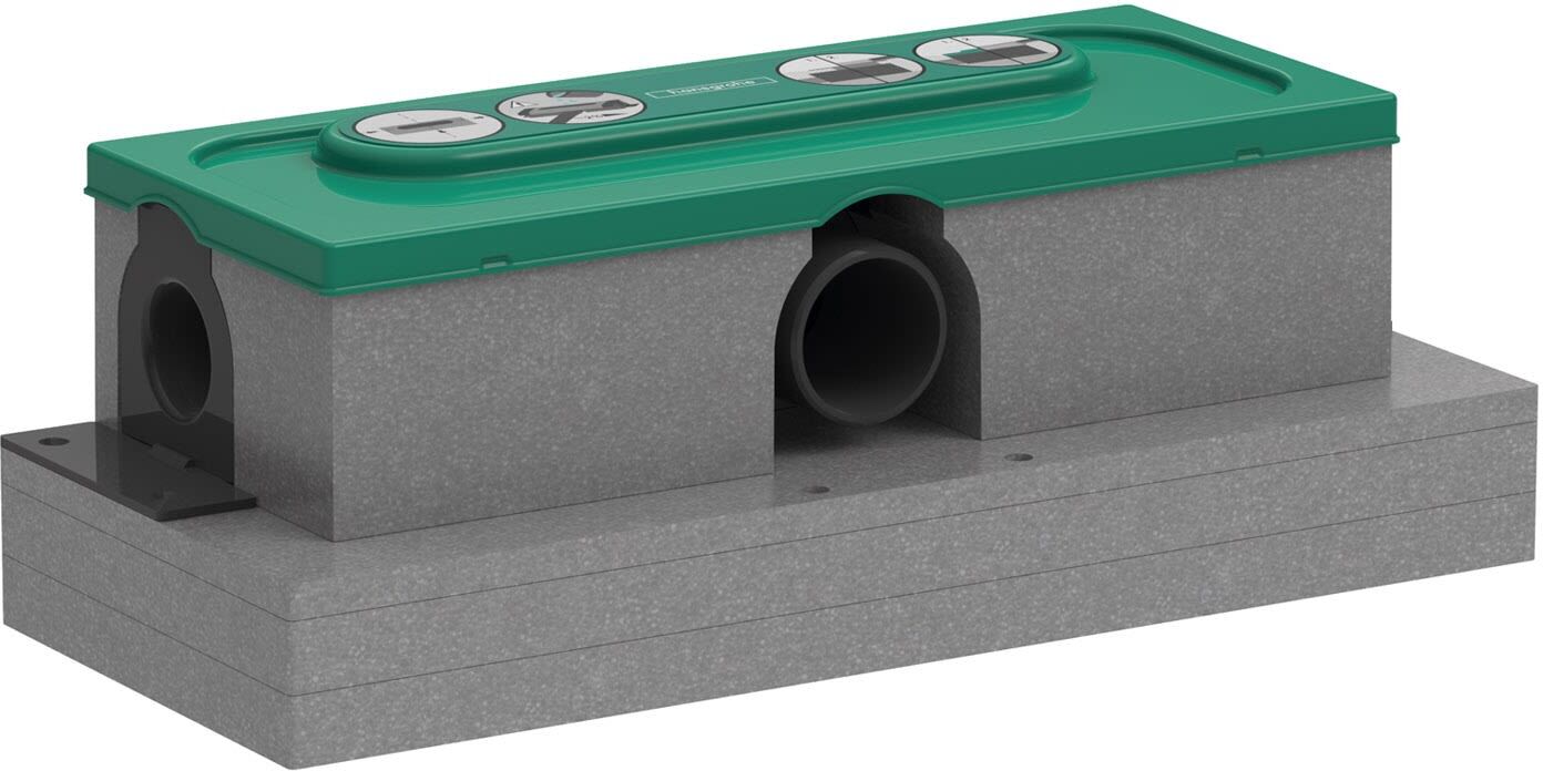 Hansgrohe uBox universal Grundkörper für Duschrinnen, Ablaufgehäuse für Standardinstallation