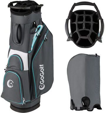 Costway Golf Cart Bag Lightweight Portable Golf Club Organizer Bag-Gray
