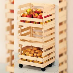 KESPER Kartoffel- & Obsthorde - 3 tlg.,  FSC®-zertifiziertem Kiefernholz