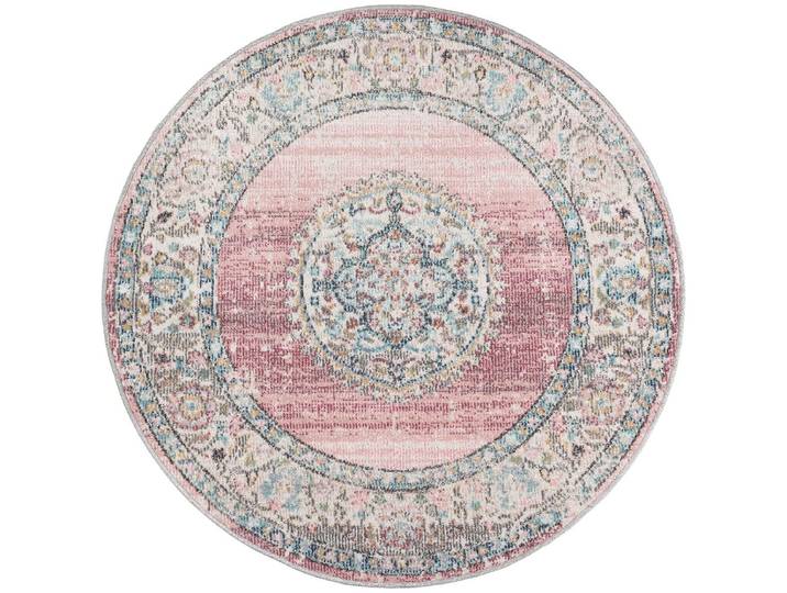Teppich THE CARPET Palma Orient , pink, H:4mm Ø:120cm, Polypropylen, Teppiche, Teppich, Outdoor moderner robuster In und Outdoor Teppich