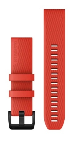 Garmin QuickFit 22-Uhrenarmbänder Rot mit Teilen aus schwarzem Edelstahl