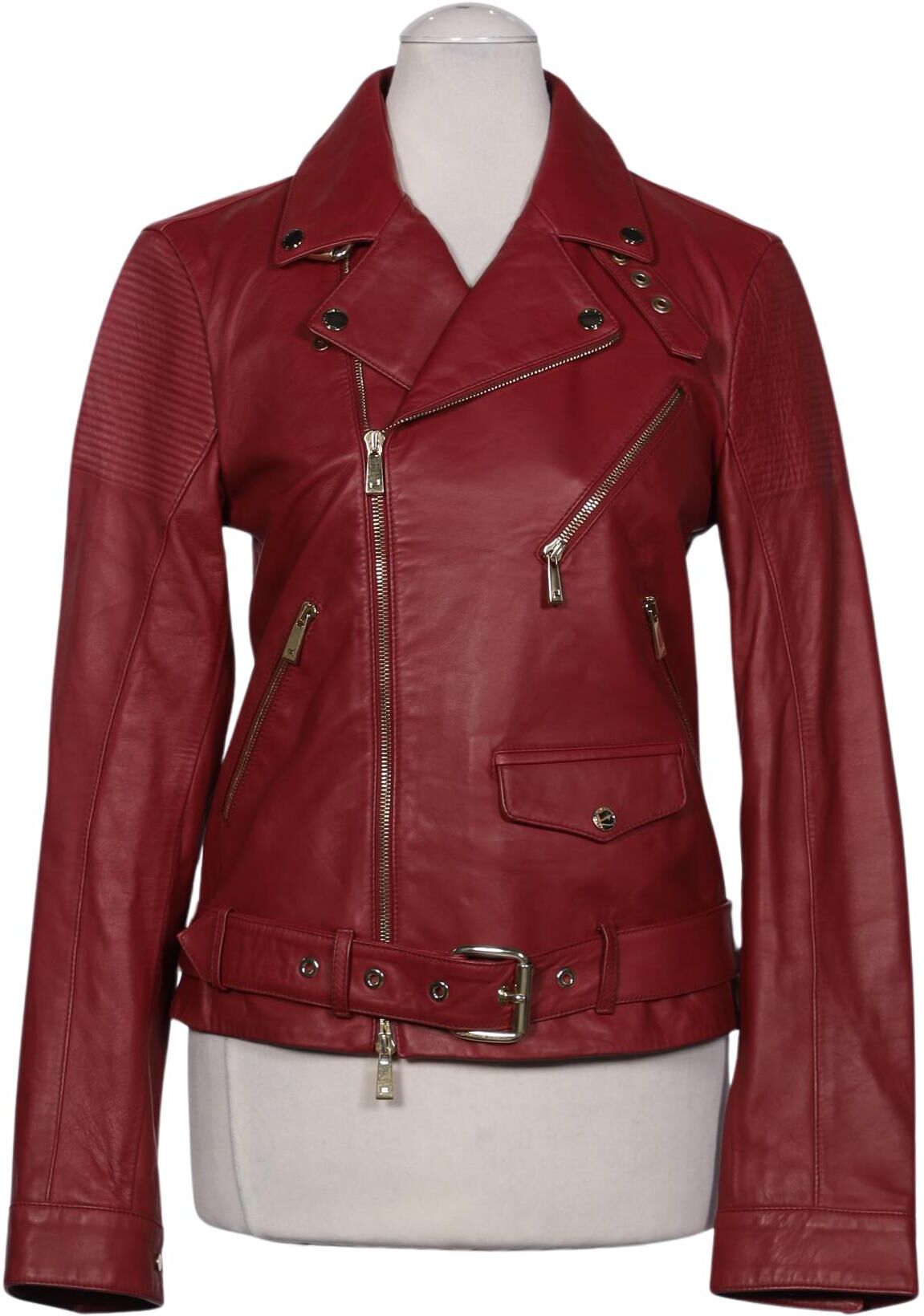 Porsche Design Damen Jacke, Rot, Gr. EU 36, Leder / Baumwolle / Viskose - Second Hand