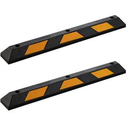Wiltec, Garagenausstattung, Radstopper 120x15x10cm 2x Einparkhilfe Gummi Anfahrschutz Garagenstopper