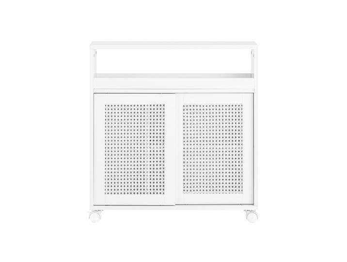 Armoire de toilette compacte roulante avec 2 portes coulissantes