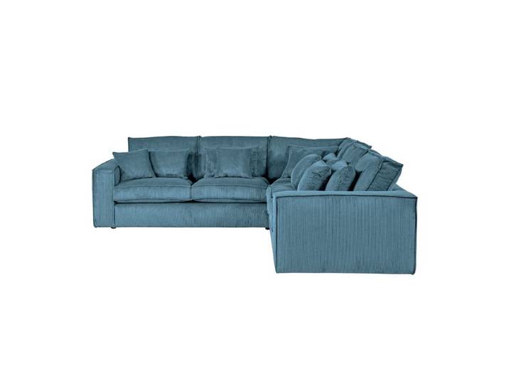 Canapé d'angle fixe CLOUD tissu bleu