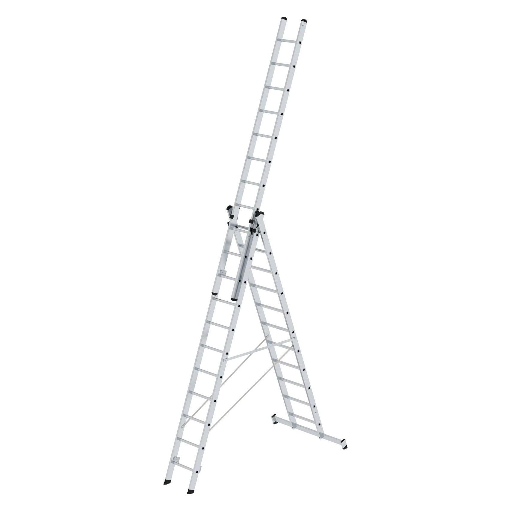 Munk Mehrzweckleiter 3-teilig mit nivello-Traverse 3x11 Sprossen (Mehrzweckleiter, 333.50 cm) (011109)