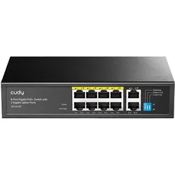 Cudy Switch (GS1010P) (10 Ports), Netzwerk Switch, Schwarz