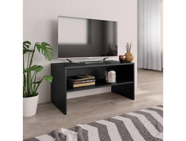 Meuble TV Haut de gamme - Mobilier FR18143M - Noir - 80 x 40 x 40 cm