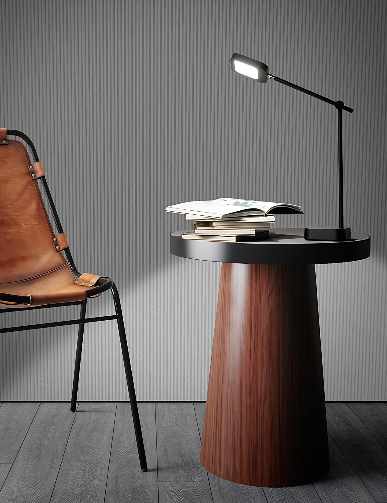 Perenz LED-tafellamp met aanraakbediening en USB-aansluiting, zwart, Hoogte: 37 cm