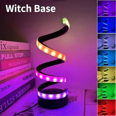 Inspire Select Modern Spiral LED Table Lamp 3 Color Touch Dimmable Bedside & Desk Light rgb With Base