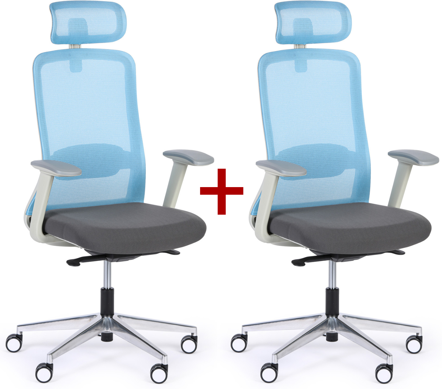 B2B Partner Bürostuhl JAMES 1+1 GRATIS, blau