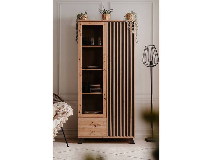 Finori Medan 52A Vitrine Holzwerkstoff Artisan Oak/Anthrazit