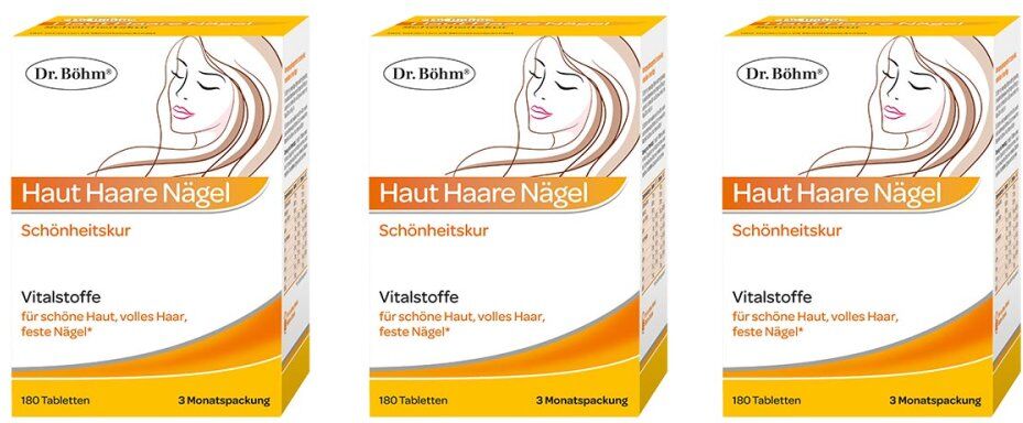 Dr. Böhm Haut Haare Nägel Schönheitskur Tabletten 3x180stk